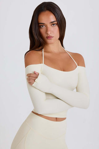 Soft Halterneck Off Shoulder Top