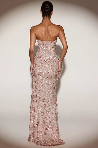 Embellished Strapless Gown