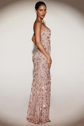 Embellished Strapless Gown