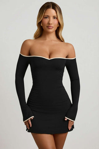 Off Shoulder Sweetheart Mini Dress