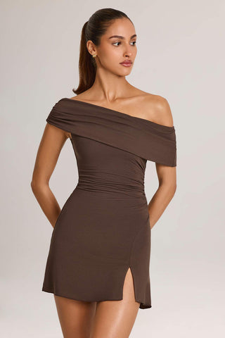 Asymmetric Off Shoulder Mini Dress
