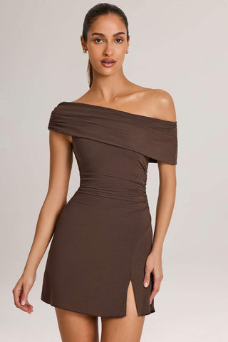 Asymmetric Off Shoulder Mini Dress
