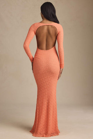Lace Backless Maxi Dress