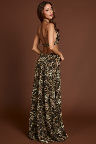 Plunge Cutout Maxi Gown