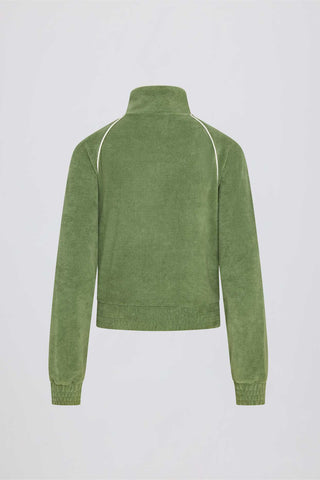 Cropped Terry Zip Sweatshirt