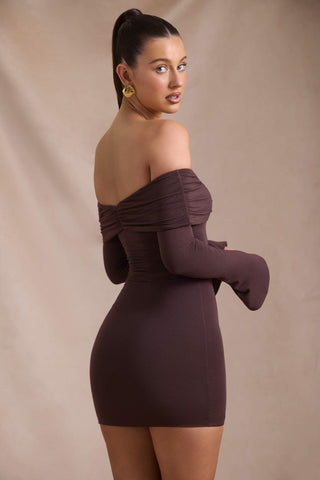 Off Shoulder Ruched Mini Dress
