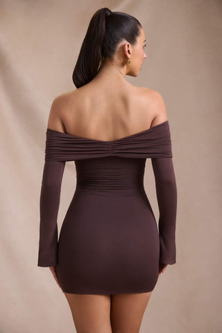 Off Shoulder Ruched Mini Dress