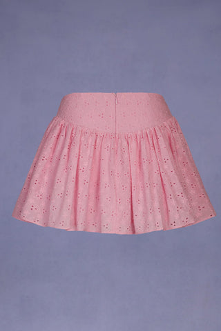 Bow Detail Broderie Anglaise Mini Skirt