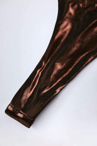 Foil Thong Bikini Bottoms