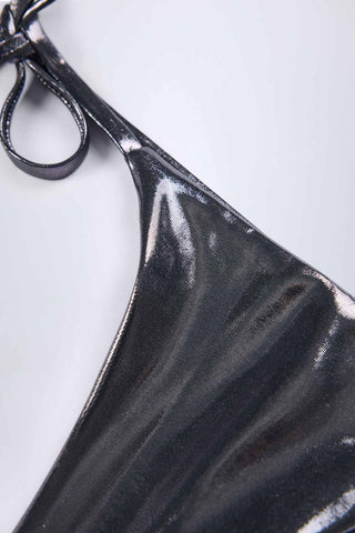 Foil Thong Bikini Bottoms