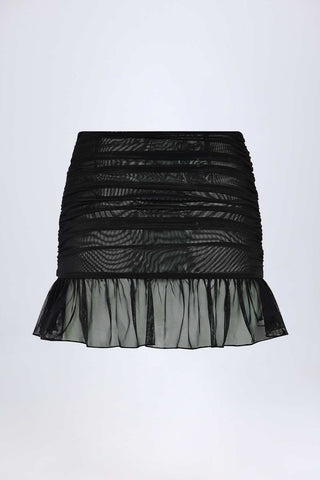 Ruffled Mini Skirt with Gold Hardware