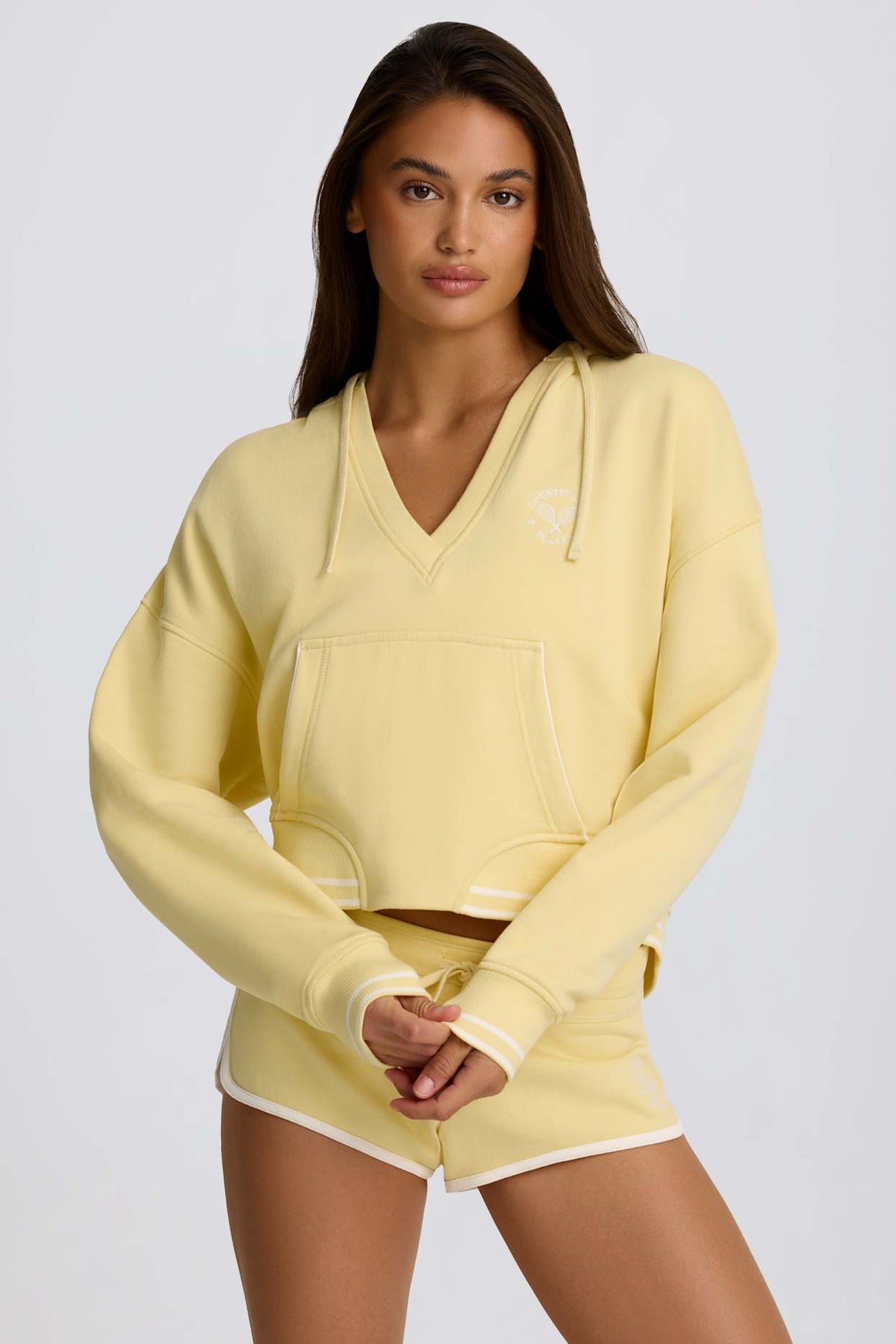 Relaxed V Neck Hoodie
