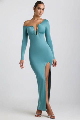 Slinky Jersey Asymmetric Maxi Dress