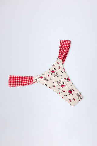 Gingham Floral Bikini Bottoms