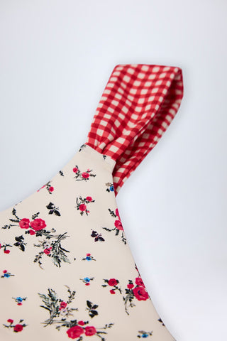 Gingham Floral Bikini Bottoms