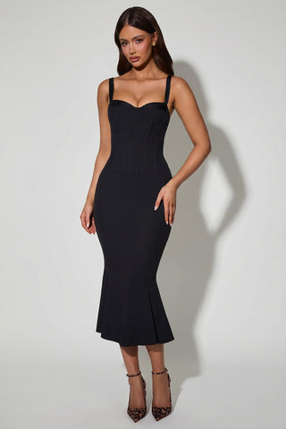 Layered Bra Detail Fishtail Dress