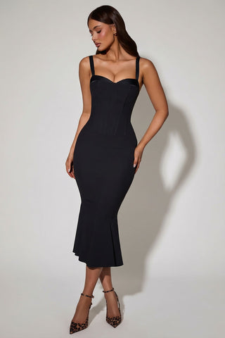 Layered Bra Detail Fishtail Dress