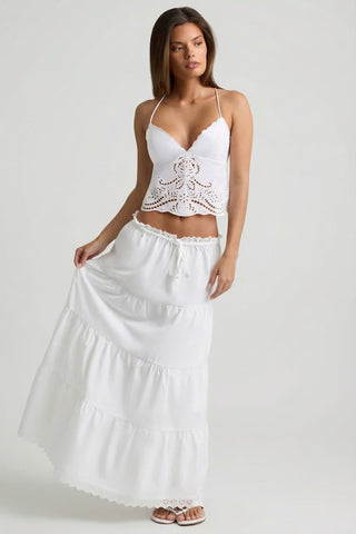 Cutwork Backless Cotton Camisole Top