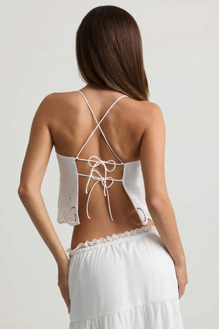 Cutwork Backless Cotton Camisole Top