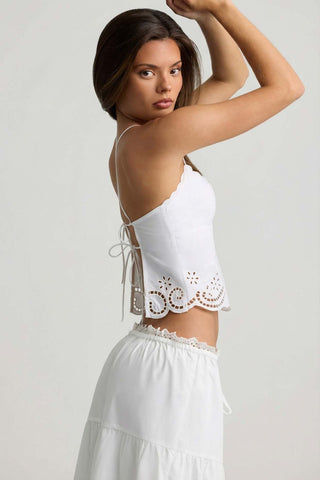 Cutwork Backless Cotton Camisole Top