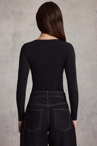 Ruched Sheer Sweetheart Top