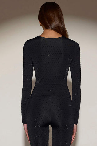 Embellished Long Sleeve Sparkle Top