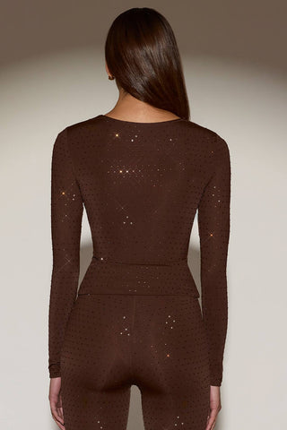 Sparkle Embellished Long Sleeve Top