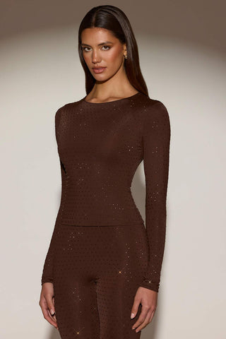 Sparkle Embellished Long Sleeve Top