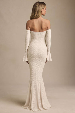 Off Shoulder Lace Maxi Dress