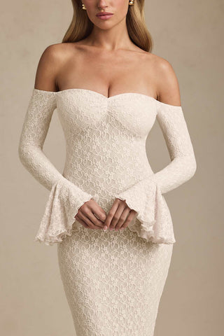 Off Shoulder Lace Maxi Dress