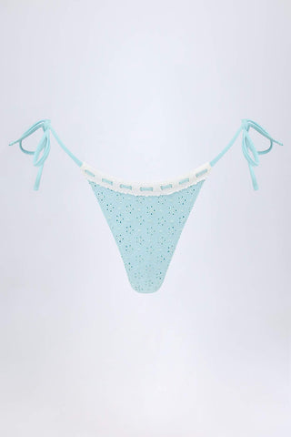 Broderie Anglaise Side Tie Bikini Bottoms