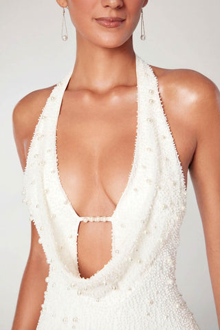 Plunge Halter Mini Dress