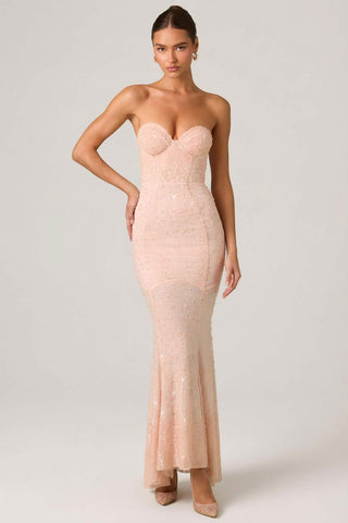Embellished Sweetheart Fishtail Gown