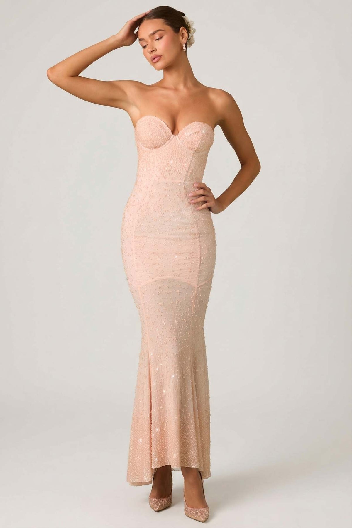 Embellished Sweetheart Fishtail Gown