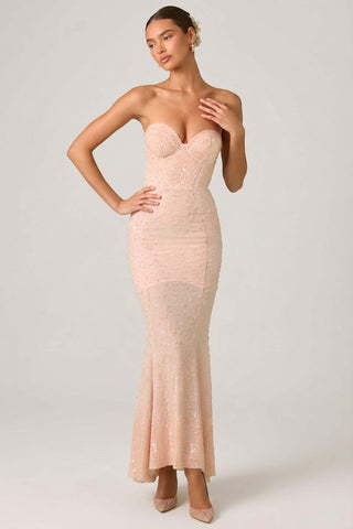 Embellished Sweetheart Fishtail Gown