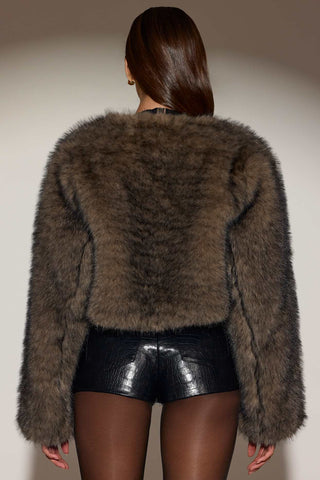 Cropped Faux Fur Jacket