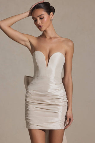 Strapless Bow Back Mini Dress