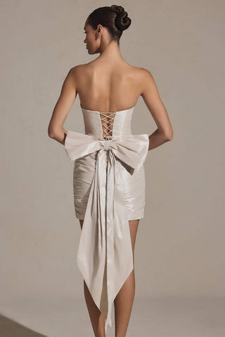 Strapless Bow Back Mini Dress