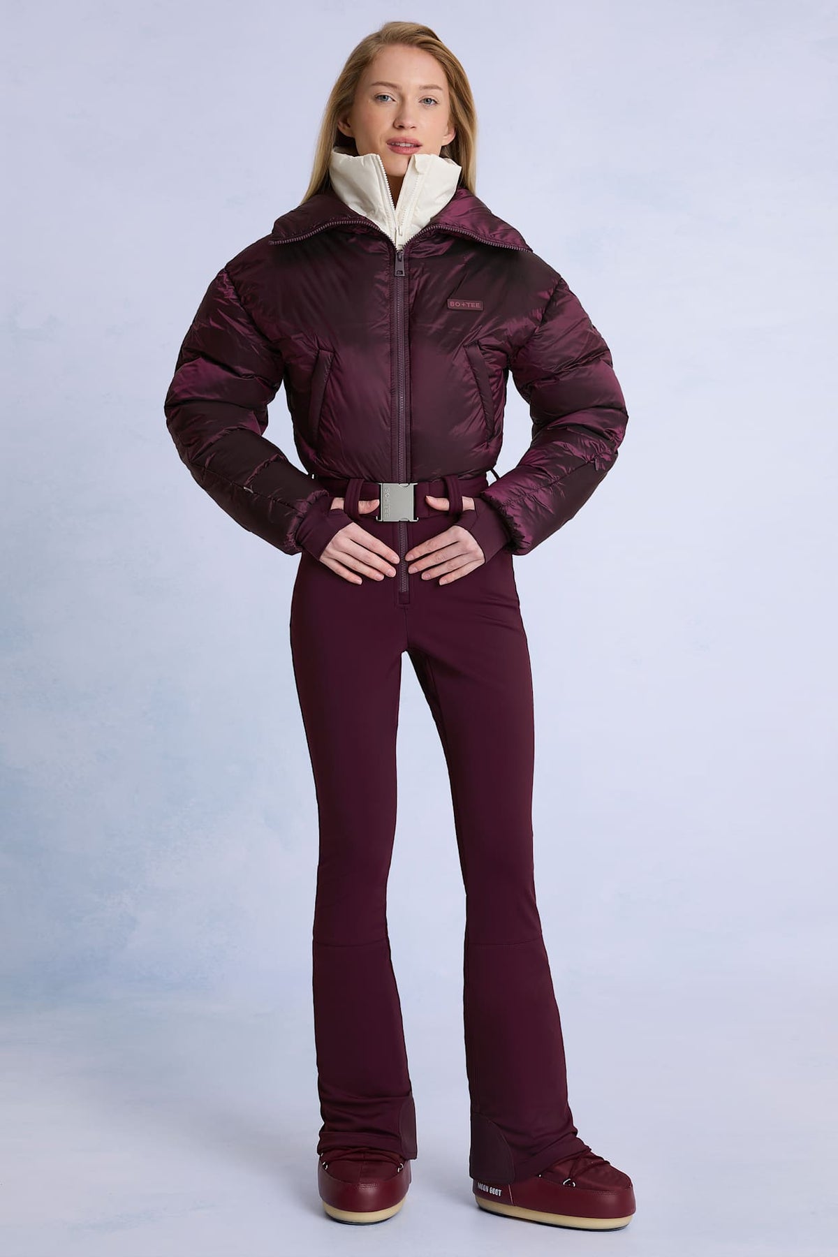 Belted Ski Suit with Flared Legs