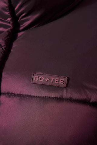 Belted Ski Jacket Burgundy Oversized