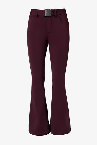 Burgundy Ski Salopettes with Belted Waist