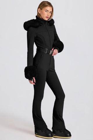 Faux Fur Hood Ski Suit