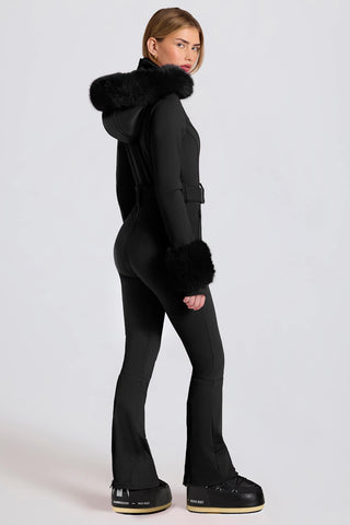 Faux Fur Hood Ski Suit