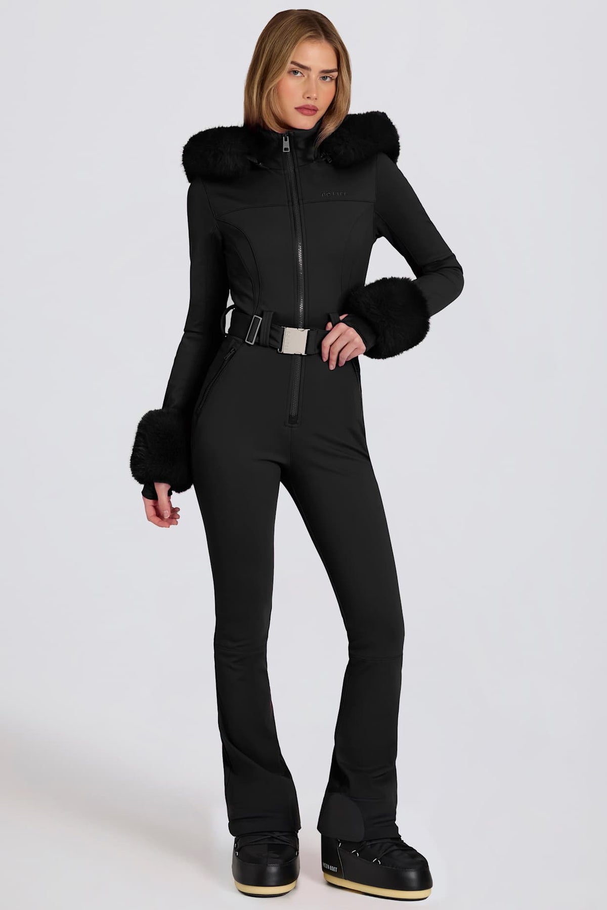 Faux Fur Hood Ski Suit