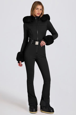 Faux Fur Hood Ski Suit