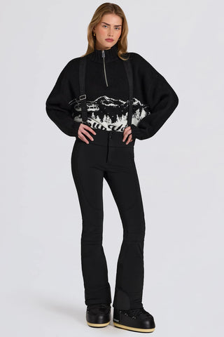 Black Waterproof Salopettes with Suspenders