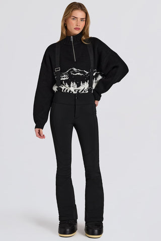 Black Waterproof Salopettes with Suspenders