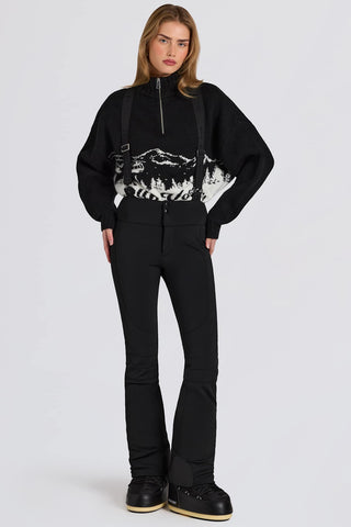 Black Waterproof Salopettes with Suspenders