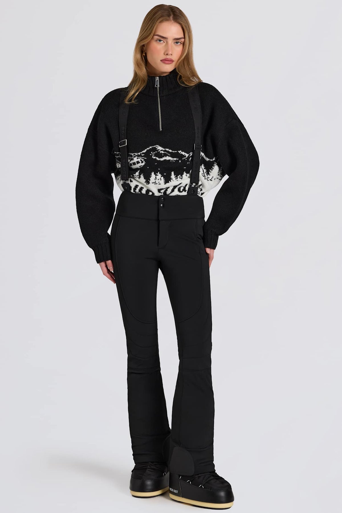 Black Waterproof Salopettes with Suspenders