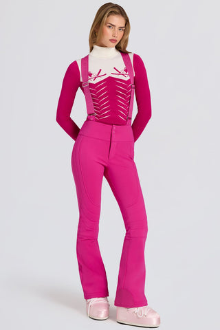 Pink Ski Salopettes with Suspenders